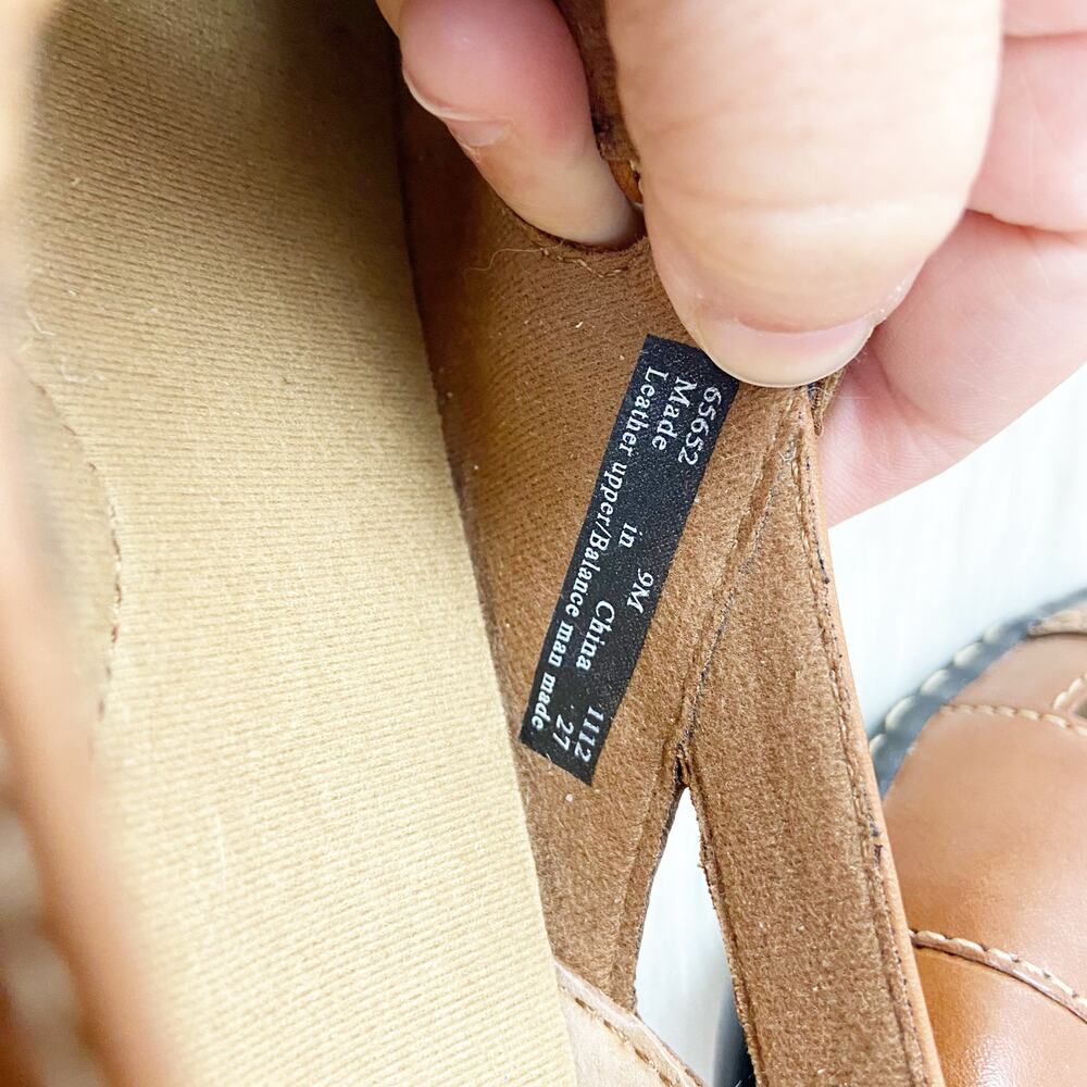 Clarks Bendables 9 M Womens Tan Leather Ashland Spin Q Mary Jane Comfort Shoes - Picture 8 of 13